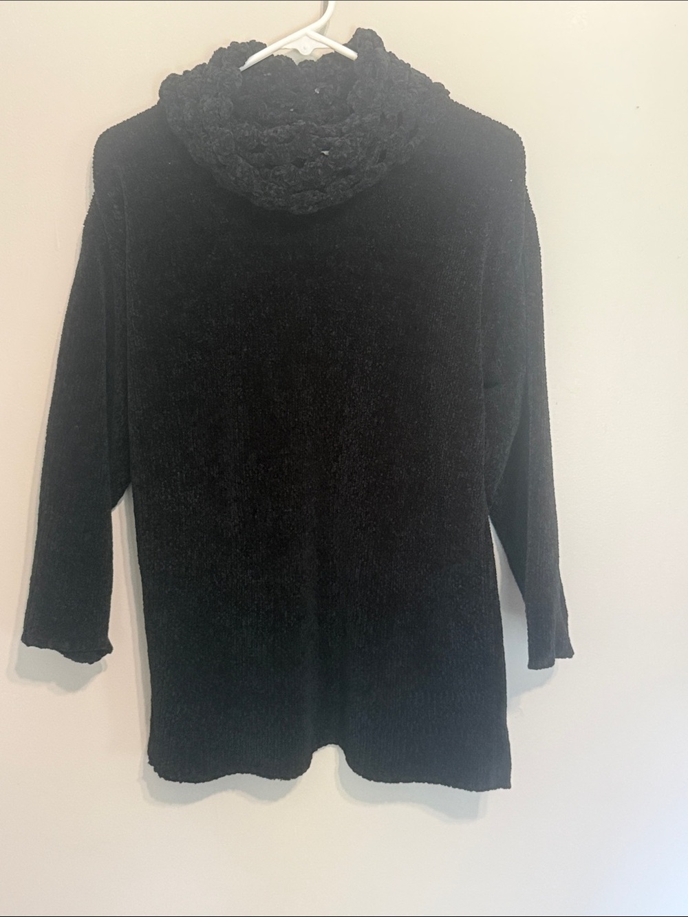 Victoria Jones Woman Black Chenille Cowl Neck Sweater